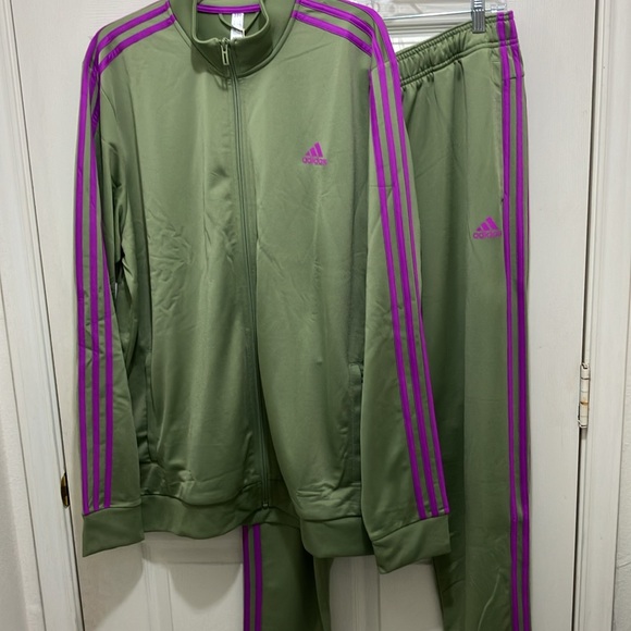 Adidas Tracksuit Warmup Exercise Jogging Jump Leisure Suit jacket joggers set - Picture 1 of 15